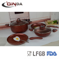 6pcs marble coating cookware sets with induction